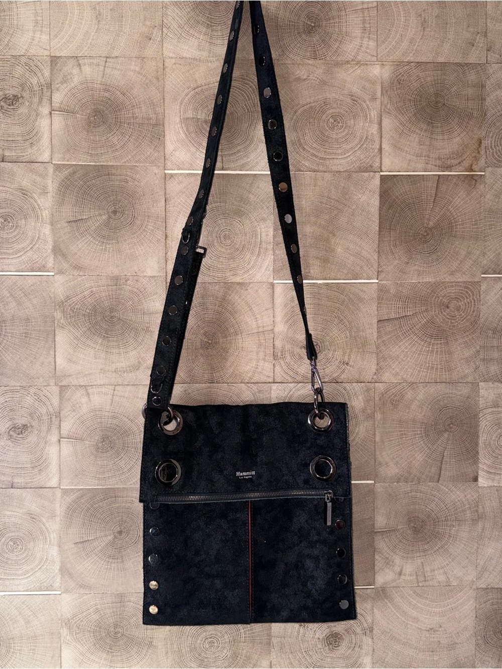 Hammitt Montana Adjustable Pewter Leather with black and Silver - Picture 9 of 9